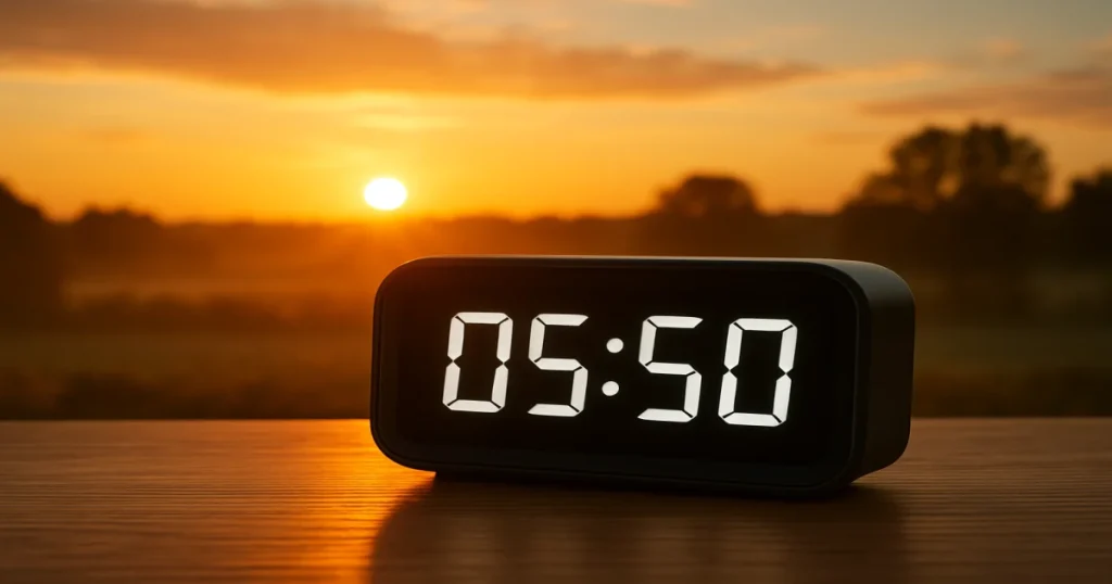 Если учитывать, что 5:50 — это время рассвета в летние месяцы, то&hellip;
