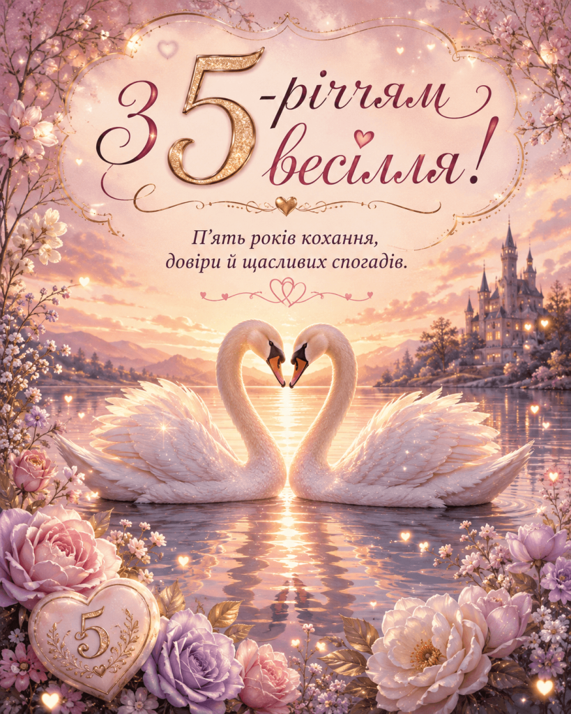 листівки привітання з річницею 5 років весілля